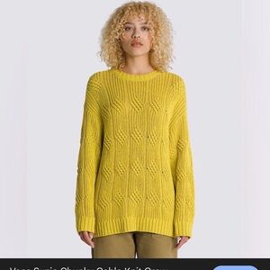 Yellow VANS cable knit oversized sweater